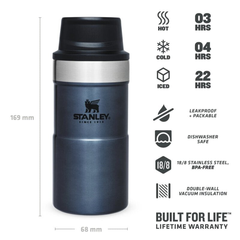 Termosmuki The Trigger-Action Travel Mug Classic 0,25 l, sininen hinta ja tiedot | Termoskannut ja termosmukit | hobbyhall.fi