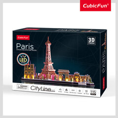 CUBICFUN Palapeli 3D-valolla City Line Pariisi hinta ja tiedot | Palapelit | hobbyhall.fi