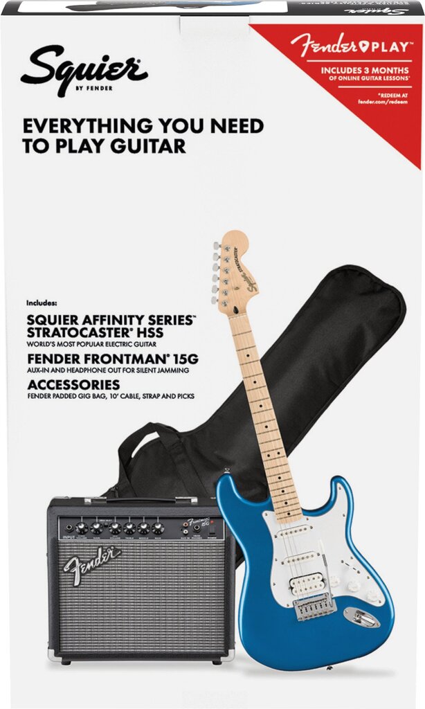 Fender Affinity Strat HSSsu+ Frontman 15G sähkökitaran setti hinta ja tiedot | Kitarat | hobbyhall.fi