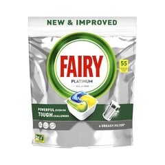 Fairy Platinum Lemon -astianpesukonekapselit, 55 kpl hinta ja tiedot | Astianpesuaineet | hobbyhall.fi