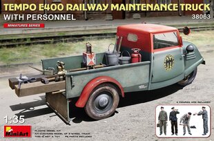 Liimattava malli MiniArt 38063 Tempo E400 Railway Maintenance Truck with Personnel 1/35 hinta ja tiedot | Koottavat pienoismallit | hobbyhall.fi