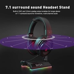 EKSA W1 RGB Headset Stand 7.1 Surround Sound hinta ja tiedot | Kuulokkeiden tarvikkeet | hobbyhall.fi