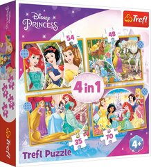 4 palapelin setti "Prinsessat" Trefl hinta ja tiedot | Palapelit | hobbyhall.fi