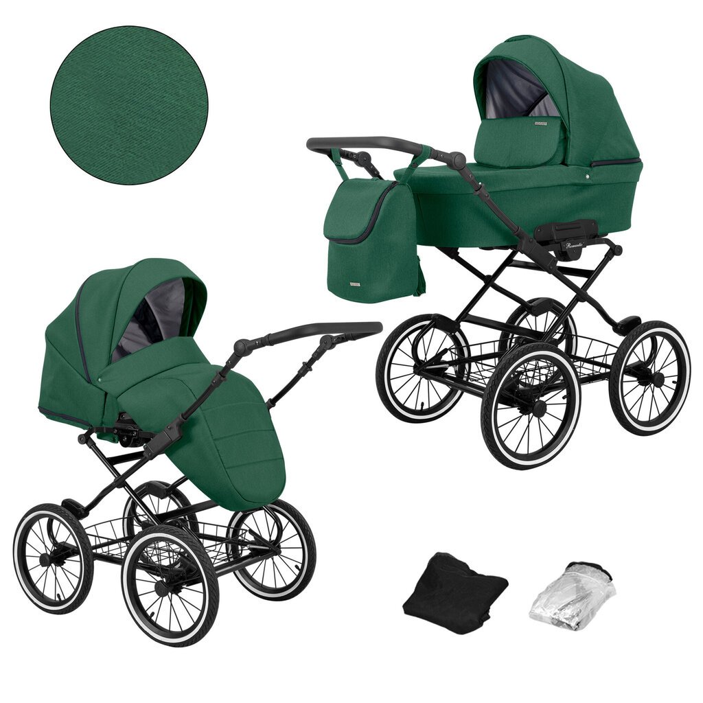 Lastenvaunut Romantic Kunert 2in1 Green hinta ja tiedot | Vaunut ja rattaat | hobbyhall.fi