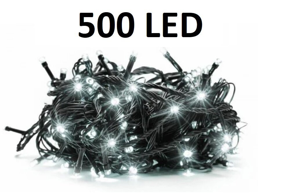 Jouluinen ulko- ja sisävalosarja 500 LED-lampulla, 35m, valkoinen hinta ja tiedot | Jouluvalot | hobbyhall.fi