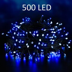 Jouluinen ulko- ja sisävalosarja 500 LED-lampulla, 35m, sininen väri hinta ja tiedot | Jouluvalot | hobbyhall.fi