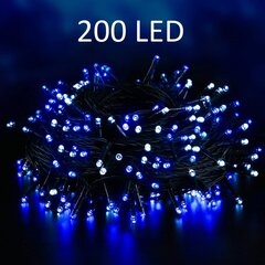 Jouluvalot 200 LED-lampulla, 15m, sininen väri hinta ja tiedot | Jouluvalot | hobbyhall.fi