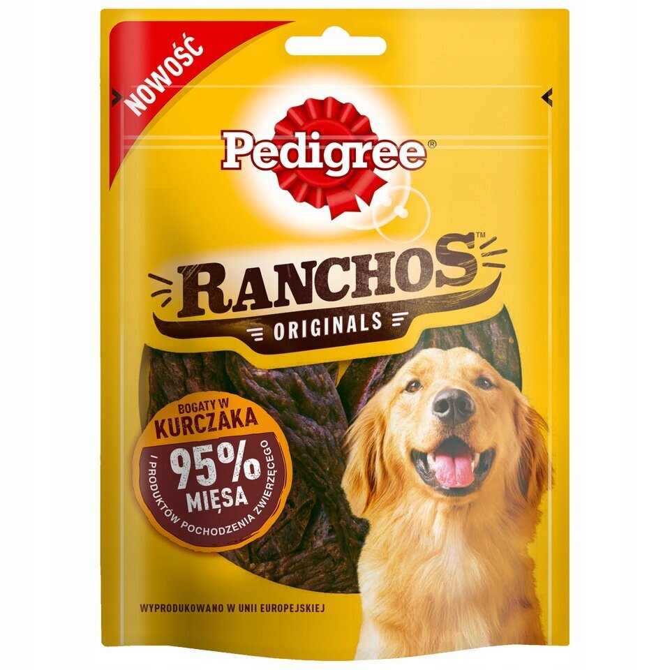 Pedigree Ranchos, jossa 95% kanaa, 7x70 g hinta ja tiedot | Koiran herkut | hobbyhall.fi