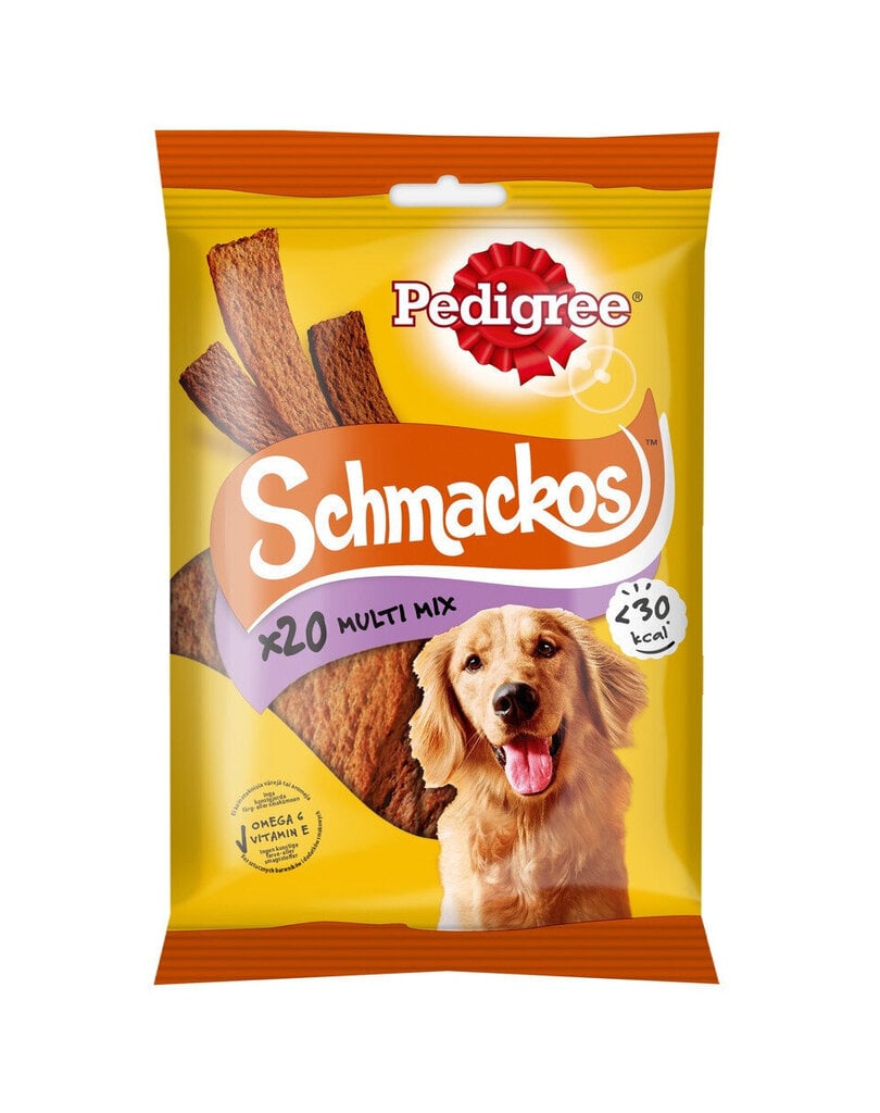 Pedigree Schmackos Multi Mix liha, 144gx9 hinta ja tiedot | Koiran herkut | hobbyhall.fi