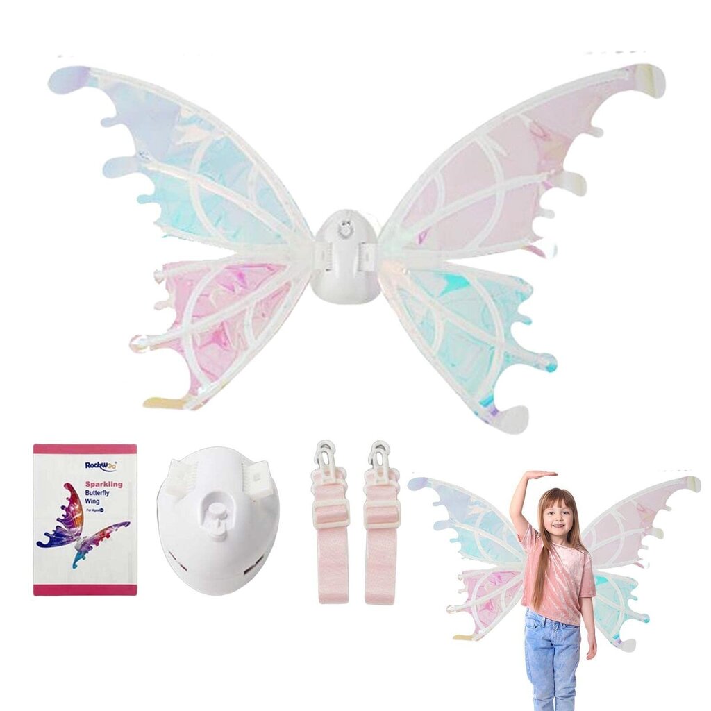 Luminous Fairy Butterfly Wings, LED, Set hinta ja tiedot | Naamiaisasut | hobbyhall.fi