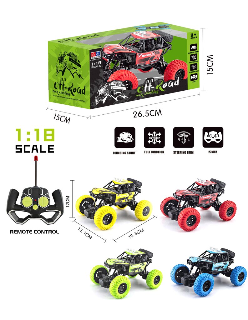 Radio-ohjattu Metal Racing Jeep, vihreä hinta ja tiedot | Poikien lelut | hobbyhall.fi