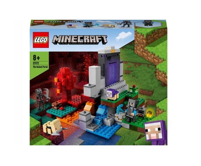 21172 LEGO® Minecraft® Raunioitunut portaali + pehmotyyny hinta ja tiedot | LEGOT ja rakennuslelut | hobbyhall.fi