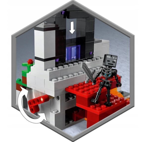 21172 LEGO® Minecraft® Raunioitunut portaali + pehmotyyny hinta ja tiedot | LEGOT ja rakennuslelut | hobbyhall.fi