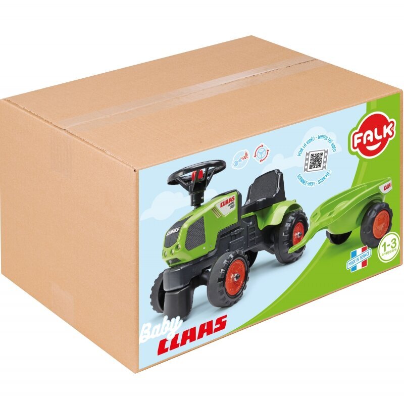 Potkuauto perävaunulla - Baby Claas Axos 310, vihreä hinta ja tiedot | Poikien lelut | hobbyhall.fi