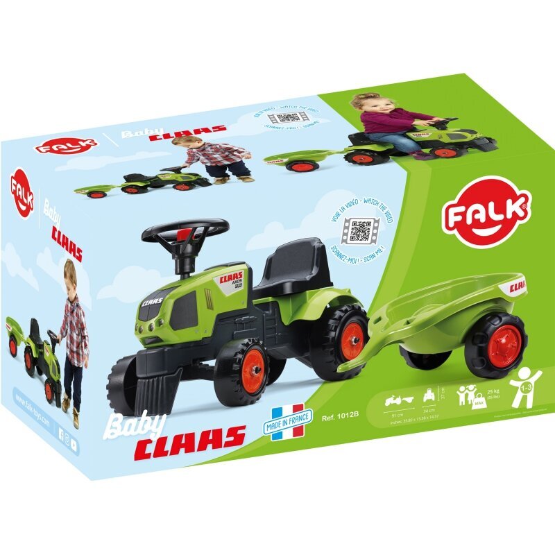 Potkuauto perävaunulla - Baby Claas Axos 310, vihreä hinta ja tiedot | Poikien lelut | hobbyhall.fi