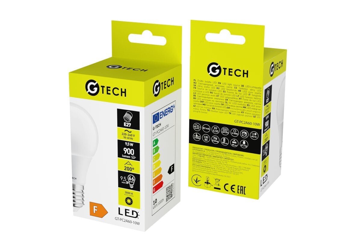 LED-lamppu G-Tech, E27, 9 W 3000 K, 840 lm hinta ja tiedot | Lamput | hobbyhall.fi