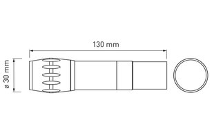 LED-taskulamppu 5W, 3xAAA paristot 1,5 V SOS zoom, 300lm, 6400K, kantama 200m, IP44, musta hinta ja tiedot | GTV Valaistus ja sähkölaitteet | hobbyhall.fi