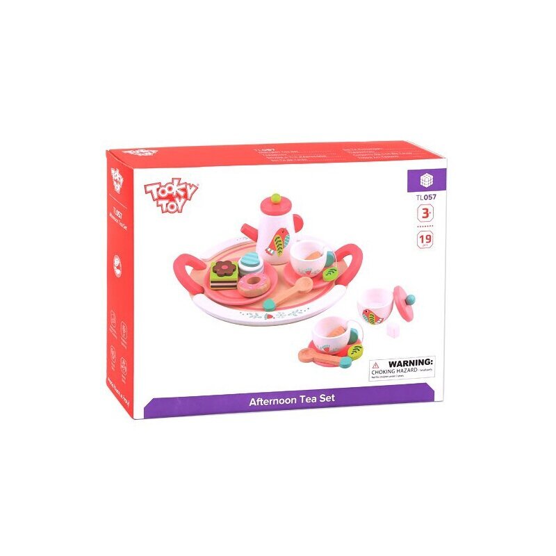 Puinen ruokailuvälinesetti tarjottimella - Tooky Toy hinta ja tiedot | Tyttöjen lelut | hobbyhall.fi