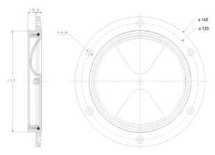 Osculati tarkastusluukku ruuvilukolla, harmaa, Ø 102 mm hinta ja tiedot | Lisävarusteet veneisiin ja kajakkeihin | hobbyhall.fi