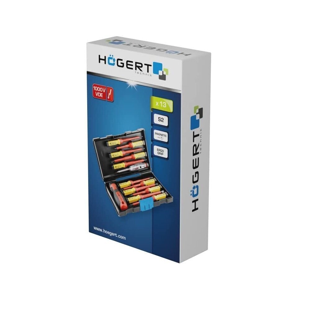 Hogert sähköasentajan ruuvimeisselisarja S2 / 1000V, HT1S997 hinta ja tiedot | Käsityökalut | hobbyhall.fi