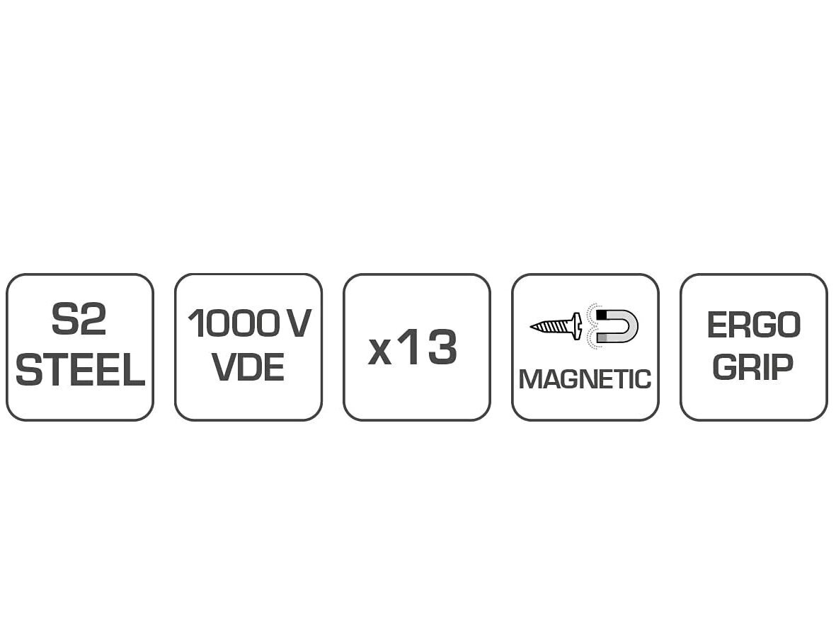 Hogert sähköasentajan ruuvimeisselisarja S2 / 1000V, HT1S997 hinta ja tiedot | Käsityökalut | hobbyhall.fi