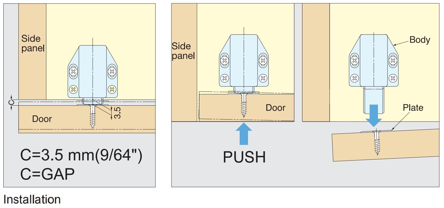 Sugatsune magneettinen kosketettava oven pysäytin, ruskea, ML-80 hinta ja tiedot | Muut huonekalutarvikkeet | hobbyhall.fi
