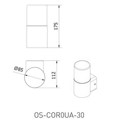 Puutarhan julkisivuvalaisin GTV Corta-Au Os-Coroua-30 hinta ja tiedot | GTV Piha ja puutarha | hobbyhall.fi