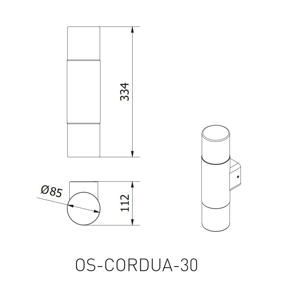 Ulkoseinävalaisin GTV Corta, harmaa hinta ja tiedot | Puutarha- ja ulkovalot | hobbyhall.fi