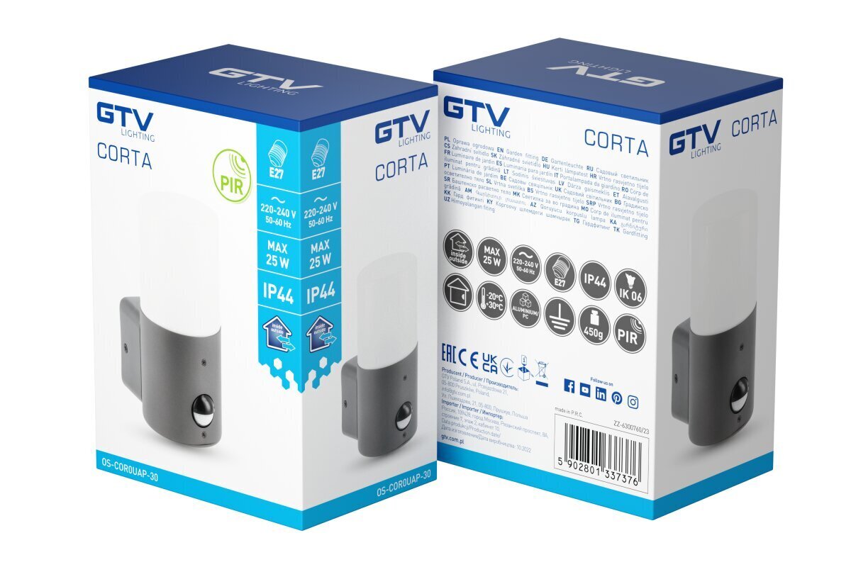 Puutarhavalaisin GTV Corta-Au Pir OS-Corouap-30 hinta ja tiedot | Puutarha- ja ulkovalot | hobbyhall.fi