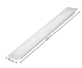 Tuuletusritilä kiillotetun teräksen värisenä, 480 x 80 mm, GTV hinta ja tiedot | Kylpyhuoneen tuulettimet | hobbyhall.fi