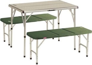 Pöytä- ja penkkisetti Coleman Pack-Away Table For 4, vihreä, 90 x 39 x 9 cm hinta ja tiedot | Retkeilyvarusteet | hobbyhall.fi