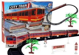 Lelujuna kiskoilla City Train 33 elementtiä hinta ja tiedot | Poikien lelut | hobbyhall.fi