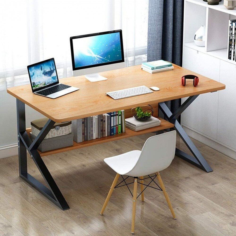 Tietokonepöytä hyllyllä, 80x40cm, ruskea hinta ja tiedot | Tietokonepöydät ja työpöydät | hobbyhall.fi