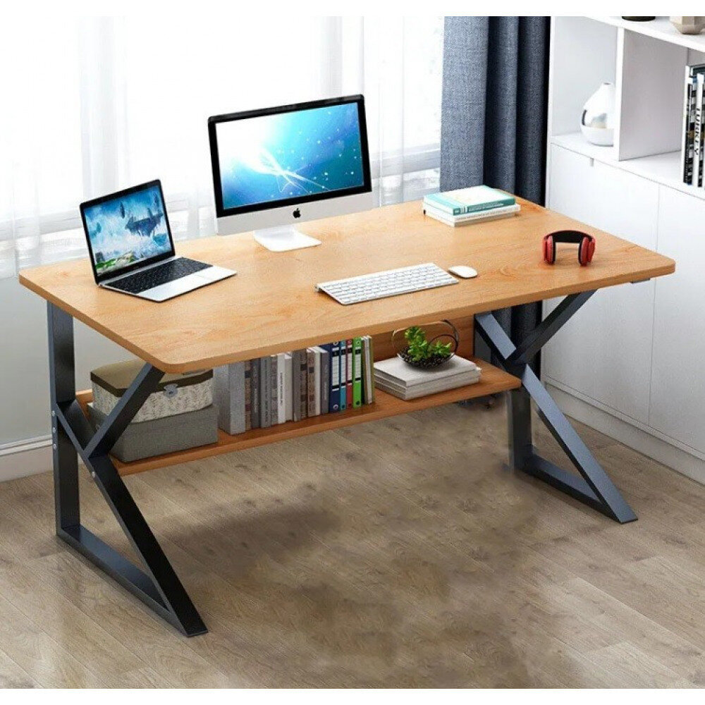 Tietokonepöytä hyllyllä, 80x40cm, ruskea hinta ja tiedot | Tietokonepöydät ja työpöydät | hobbyhall.fi