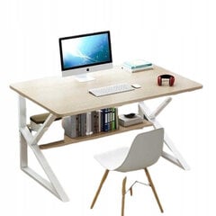 Tietokonepöytä hyllyllä, 80x40cm, vaaleanruskea hinta ja tiedot | Tietokonepöydät ja työpöydät | hobbyhall.fi
