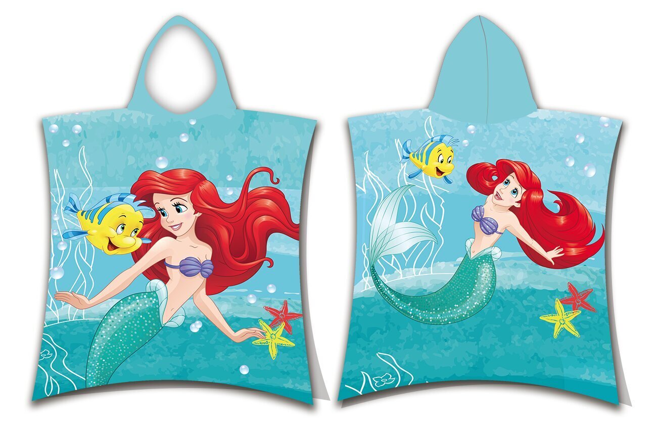 Disney-poncho lapsille Ariel Friends, 50x115 cm hinta ja tiedot | Pyyhkeet | hobbyhall.fi