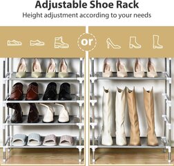 7-kerroksinen kenkäteline Aceyoon, 115x115x29cm, korkeussäädettävä, valkoinen hinta ja tiedot | Aceyoon Huonekalut ja sisustus | hobbyhall.fi