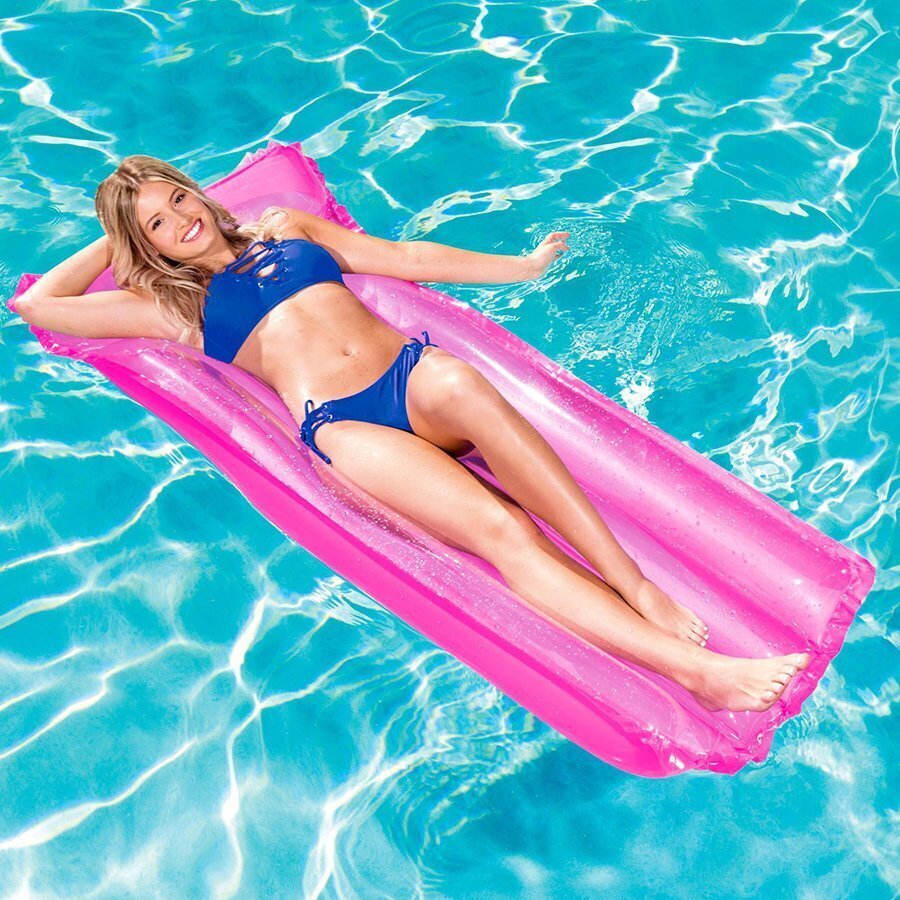 Bestway puhallettava uimapatja 183 x 76 cm, vaaleanpunainen hinta ja tiedot | Puhallettavat vesilelut ja uima-asusteet | hobbyhall.fi