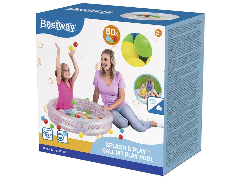 Bestway lasten allas palloilla, 91x20, vaaleanpunaiset pisteet hinta ja tiedot | Uima-altaat | hobbyhall.fi