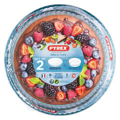 Uunivuokasetti Pyrex Bake&amp;Enjoy Läpinäkyvä Borosilikaattilasi (Ø 28 cm) (2 pcs) hinta ja tiedot | Uunivuoat ja leivontavälineet | hobbyhall.fi