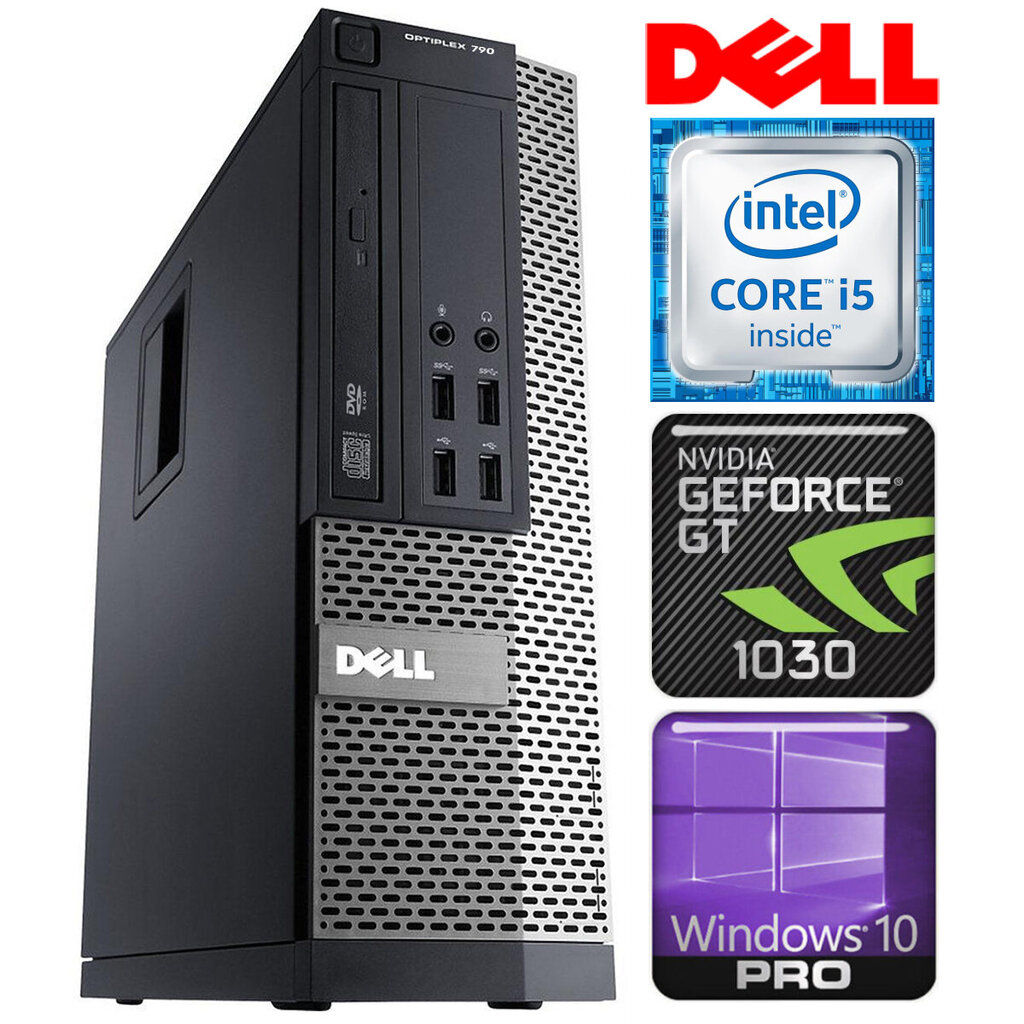 Dell 790 SFF i5-2400 8GB 1TB GT1030 2GB WIN10Pro hinta ja tiedot | Pöytätietokoneet | hobbyhall.fi