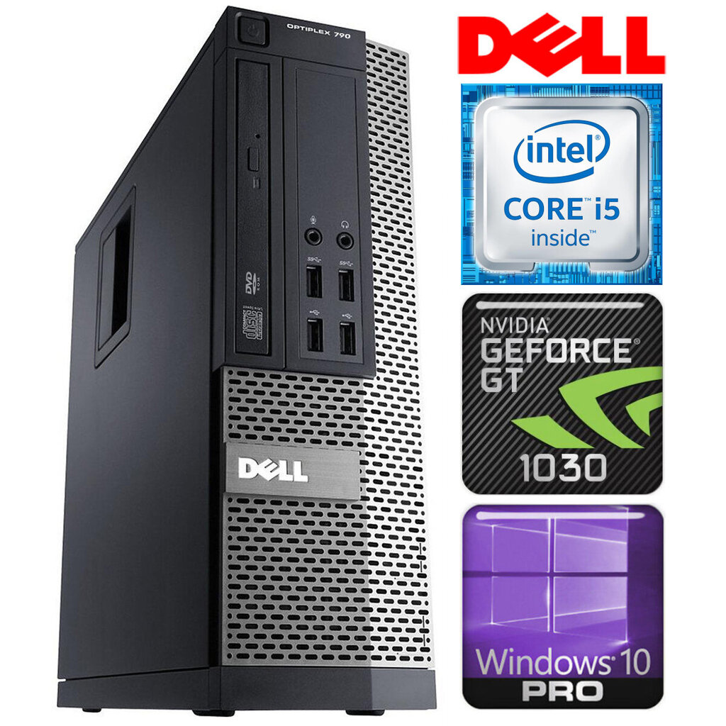 Dell 790 SFF i5-2400 8GB 256SSD GT1030 2GB WIN10Pro hinta ja tiedot | Pöytätietokoneet | hobbyhall.fi