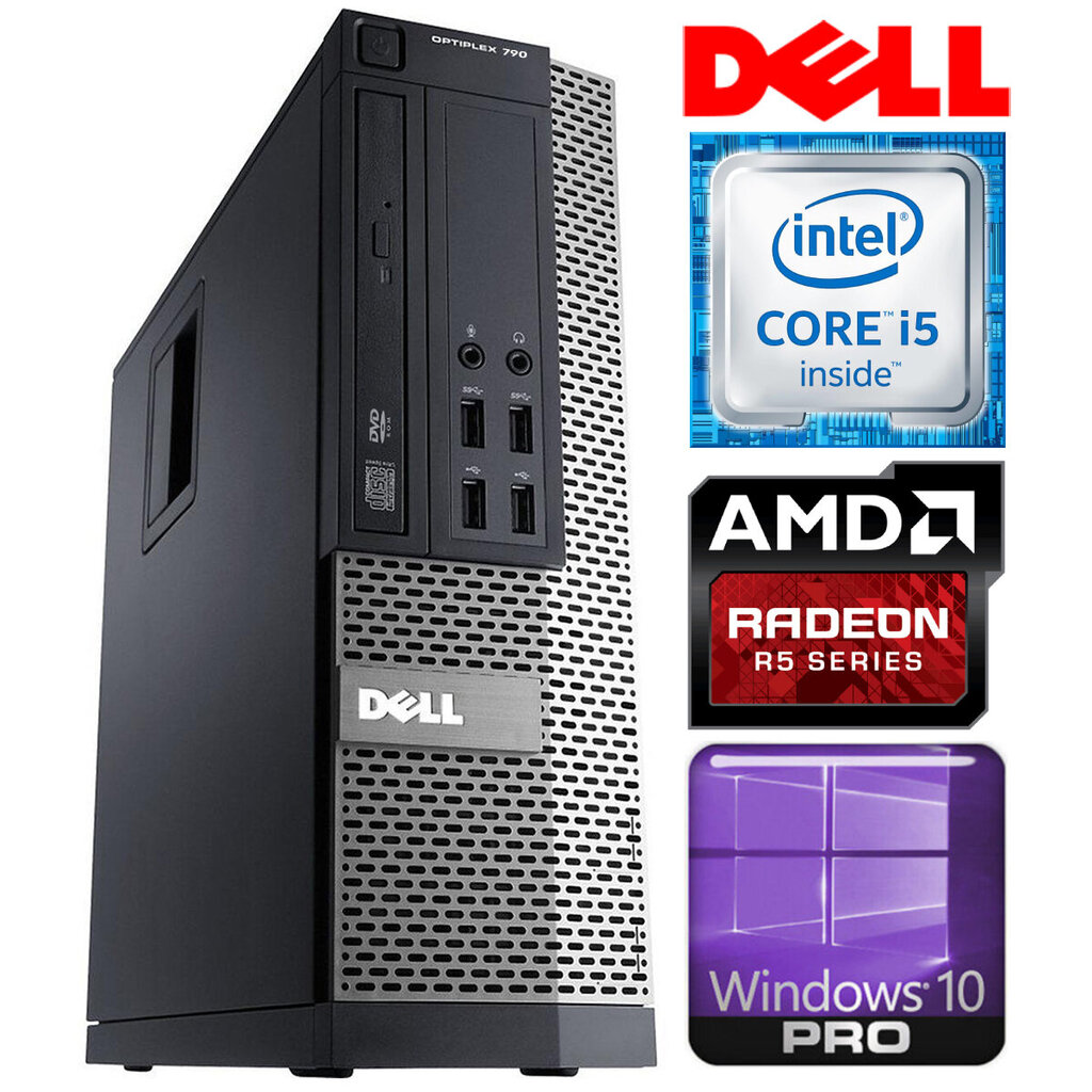 Dell 790 SFF i5-2400 8GB 2TB R5-430 2GB WIN10Pro hinta ja tiedot | Pöytätietokoneet | hobbyhall.fi