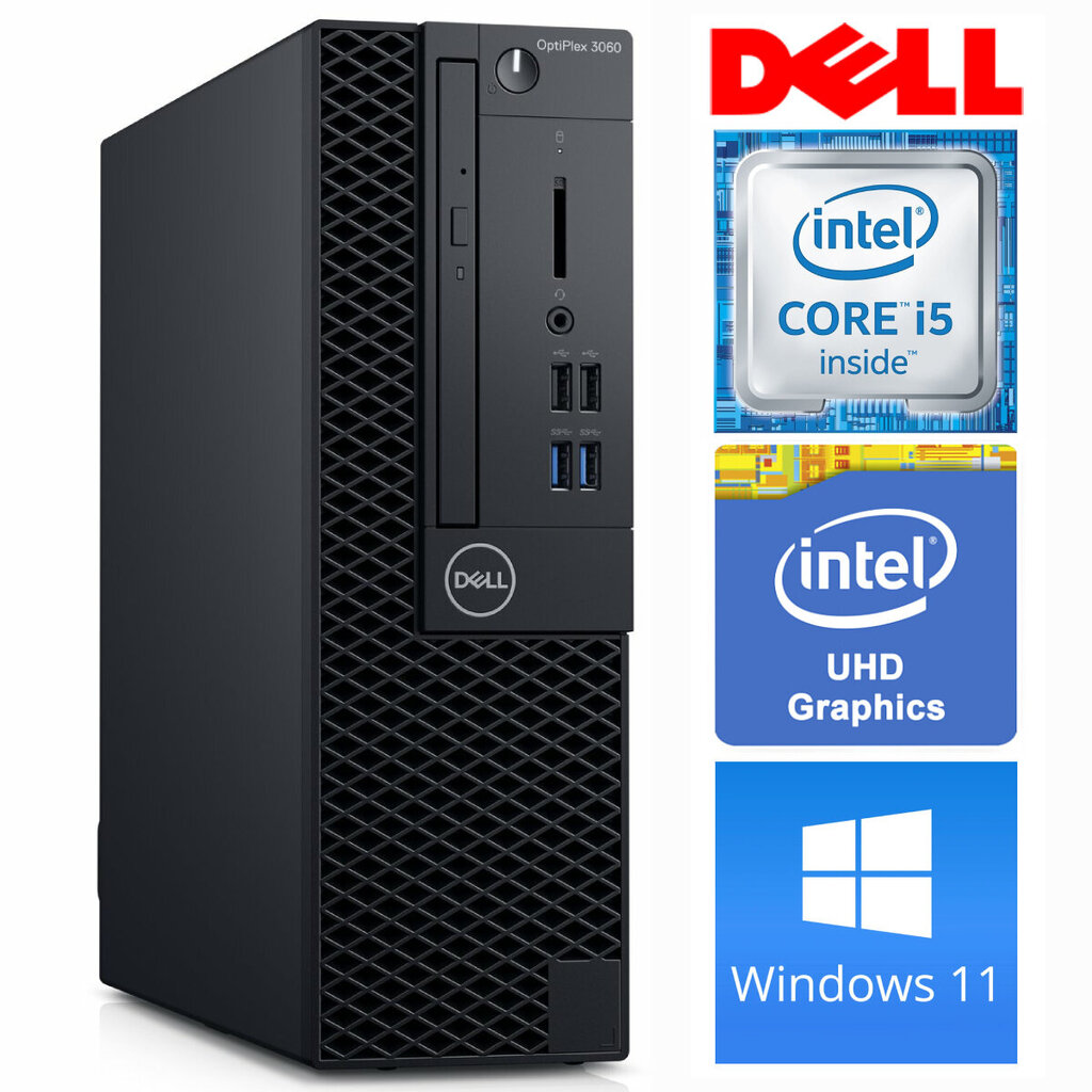 Dell 3060 SFF i5-8500 16GB 1TB SSD M.2 NVME+1TB DVD WIN11Pro hinta ja tiedot | Pöytätietokoneet | hobbyhall.fi