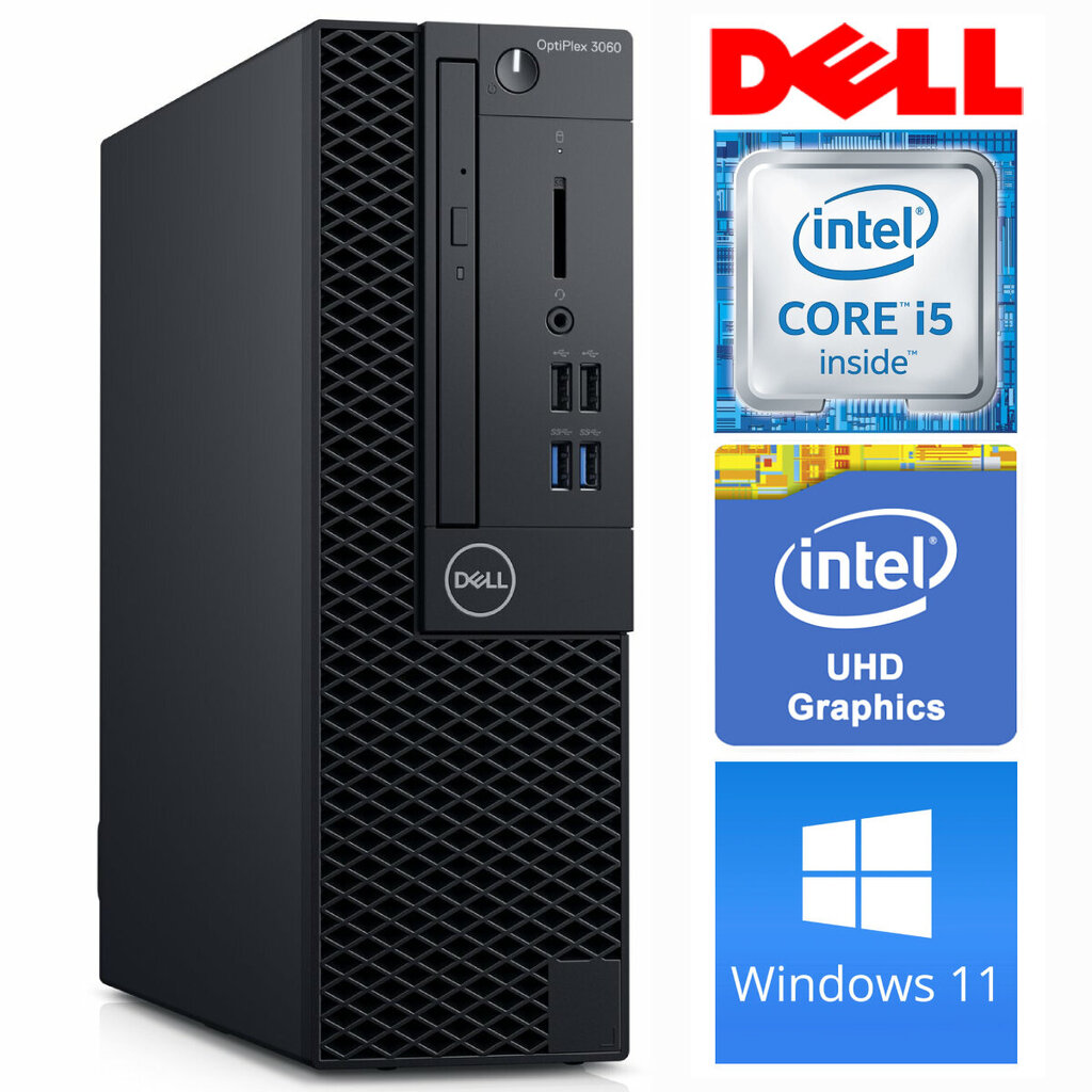 Dell 3060 SFF i5-8500 8GB 512SSD M.2 NVME+1TB DVD WIN11Pro hinta ja tiedot | Pöytätietokoneet | hobbyhall.fi