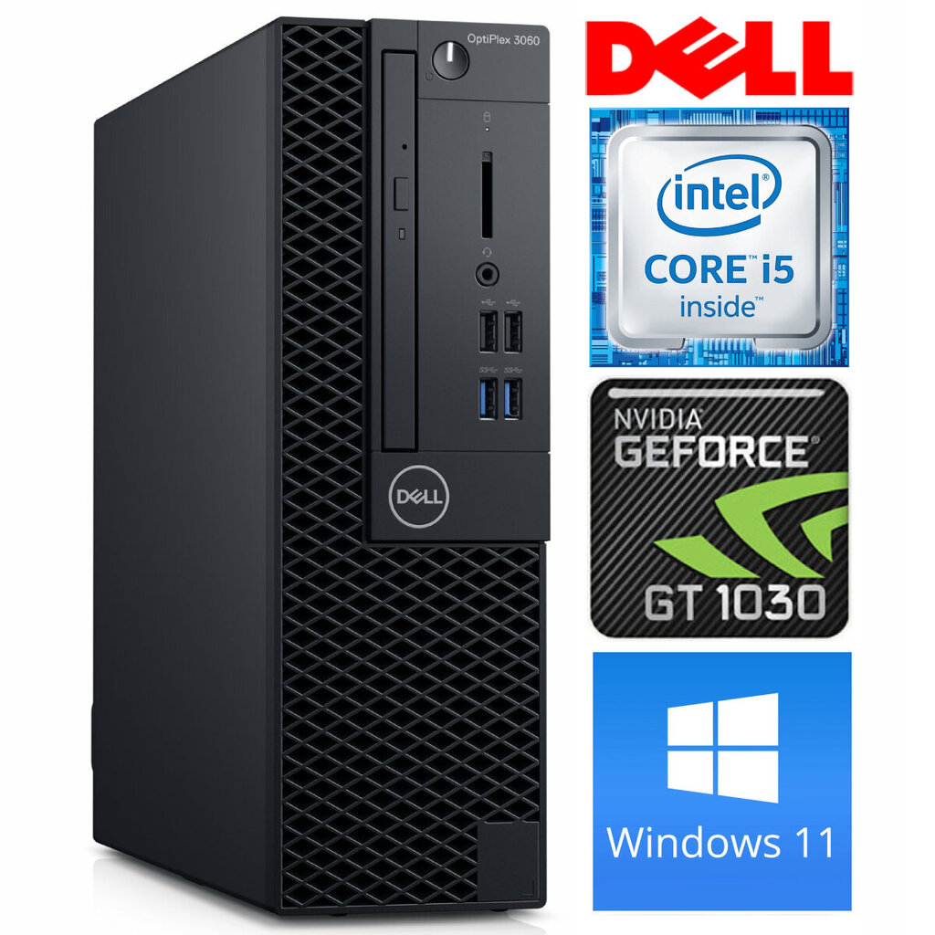 Dell 3060 SFF i5-8500 8GB 256SSD M.2 NVME+1TB GT1030 2GB DVD WIN11Pro hinta ja tiedot | Pöytätietokoneet | hobbyhall.fi