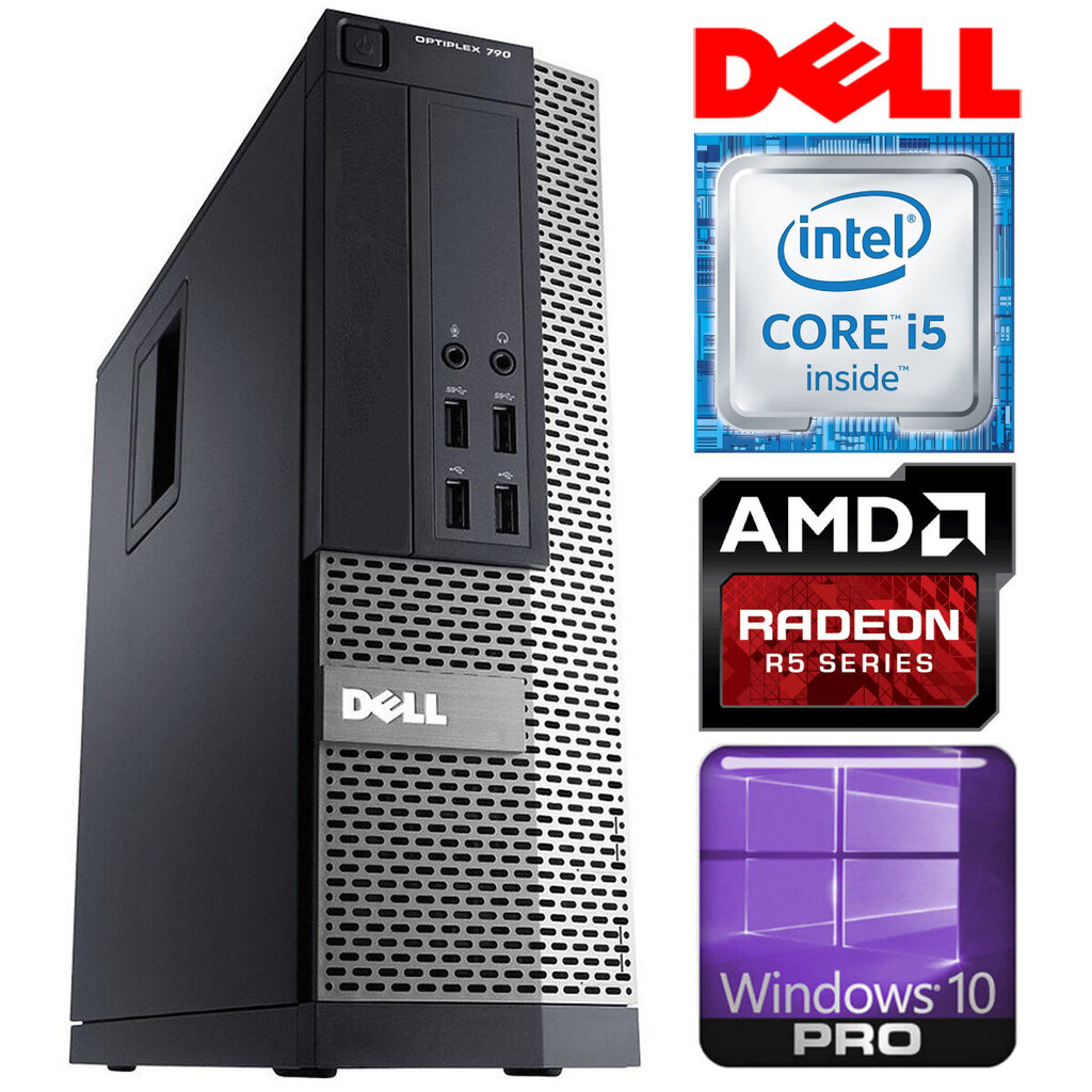 Dell 790 SFF i5-2400 8GB 1TB R5-340 2GB WIN10Pro hinta ja tiedot | Pöytätietokoneet | hobbyhall.fi