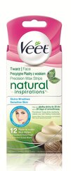 Depilaatori vahanauhat kasvoille Veet Natural Inspirations 12 kpl hinta ja tiedot | Karvanpoistoaineet | hobbyhall.fi