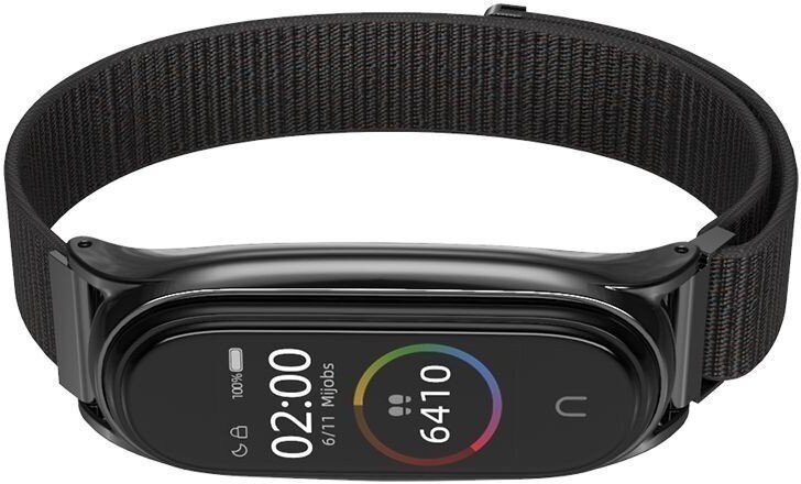 Tech-Protect kellon ranneke Nylon Xiaomi Mi Band 5/6, musta hinta ja tiedot | Älykellojen ja aktiivisuusrannekkeiden lisätarvikkeet | hobbyhall.fi