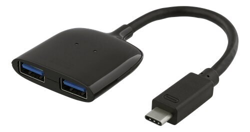 USB-hub Deltaco USBC-HUB4, USB C - USB A, 0,1 m hinta ja tiedot | Adapterit | hobbyhall.fi